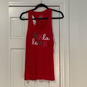 Pure Barre Holiday “FALALA” Tank Top in a  Festive Print [X Large]